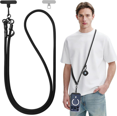 JIUCAN 1 2 Pack 18 32 Inches, Phone Lanyard, Phone Strap Crossbody with Tether Tabs, Adjustable Anti-Theft Phone Strap