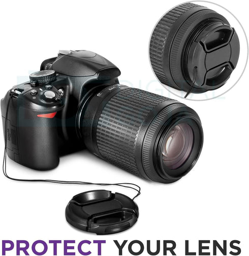 Altura Photo 55mm Lens Cap - 2 Pack for Nikon D3400, D3500, D5500, D5600 with AF-P DX NIKKOR