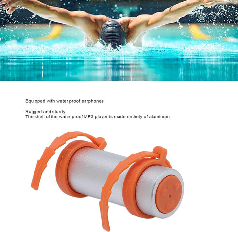 Swimming MP3 Swimming FOSA Water Proof Player, HiFi Music Player with Water Proof Earphones for and Diving. Adjustable