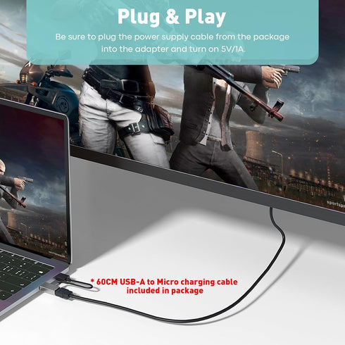HDMI to DisplayPort Adapter, 4K 60Hz, 1080p 120Hz, HDMI Male to DP Female Converter for GPU, Laptop, PS5, Xbox - 1 Pack