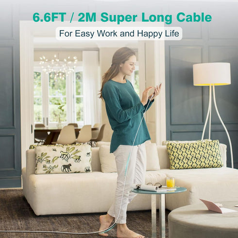 2 Pack 6.6ft USB C to USB C Cable for iPad Pro, iPad Air, MacBook, iPhone 15 Pro Max, Pixel, Samsung - Fast Charging