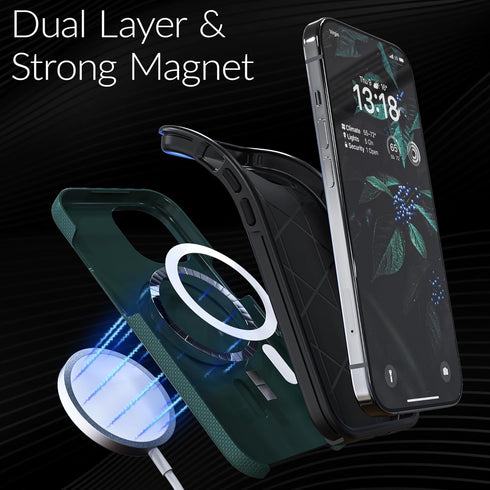 Crave Dual Guard iPhone 15 Case - Forest Green, MagSafe Compatible, Shockproof Dual Layer Protection for Apple iPhone