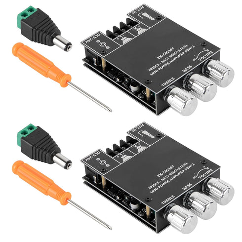 AITRIP 2PCS ZK-502MT Bluetooth Amplifier Board,Bluetooth 5.0 Subwoofer 2.0 Channel High Power Audio
