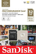SanDisk Max Endurance 32GB MicroSDHC Memory Card for Wyze Cam v2, Wyze Cam Pan Home Security System Cameras (SDSQQVR-032G-GN6IA) Class 10 Bundle with (1) Everything But Stromboli MicroSD Card Reader