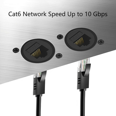 RJ45 Panel Mount Adapter, 8P8C Female-to-Female Connector, Compatible with CAT6A/CAT6/CAT5E/CAT5, Network Port Extender