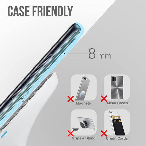 Fast Wireless Charger, Qi-Certified 10W Max Charging Stand for iPhone 15/14/13/12/11, Samsung Galaxy with QC3 Adapter