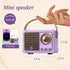 heetipuk Purple Retro Bluetooth Speaker, Versatile Decor Beauty Meets Function, Cute Speaker with Crystal Clear Sound
