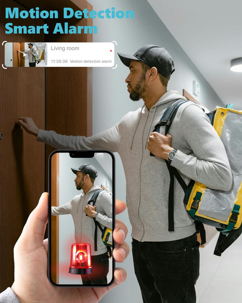 WiFi Mini Camera, Hidden Spy Camera with Free Cloud Storage & 32G SD Card, 4K HD, AI Motion Detection