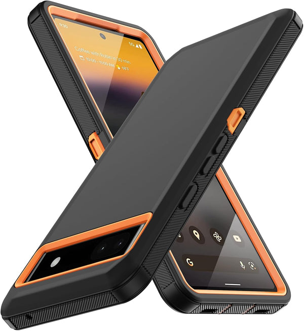 Shop Google Pixel 6A Case - Heavy Duty, Rugged, Shockproof, Dustproof, with Built-in Screen Protector - Orange.