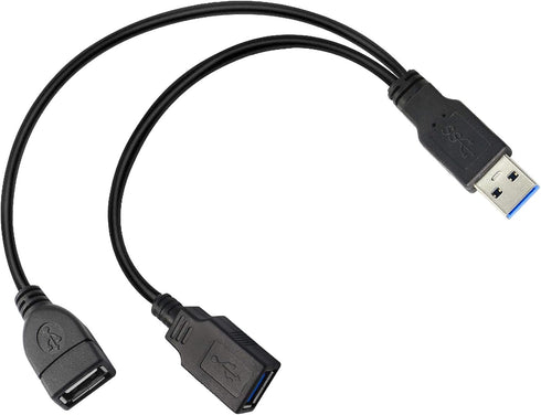 GINTOOYUN USB 3.0 Splitter Cable, USB Type A 3.0 Male to 3.0 Female and 2.0 Female Y Extension for PC, Laptop, 30cm