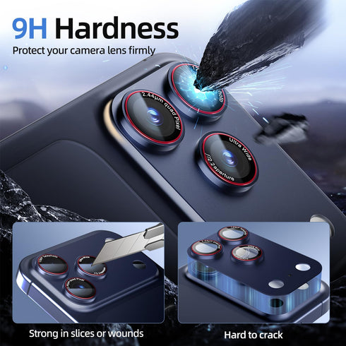 9H 17 17 2 Pack) HelloDeere High-alumina Tempered Glass Camera Lens Protector for iPhone Pro Lens , Military-Grade