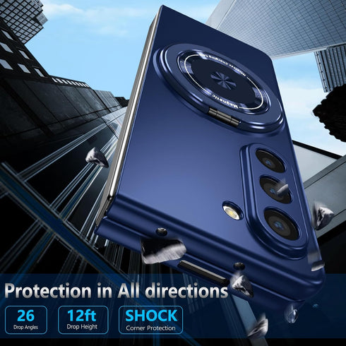 Magnetic Galaxy Z Fold 5 5G Case - Lightweight, Slim Fit Drop Protection, Shockproof Cover, Blue