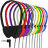 Maeline Bulk 10 Pack On-Ear Stereo Headphones for Kids - Adjustable Band, 3.5mm Plug, Ideal for School & Travel.