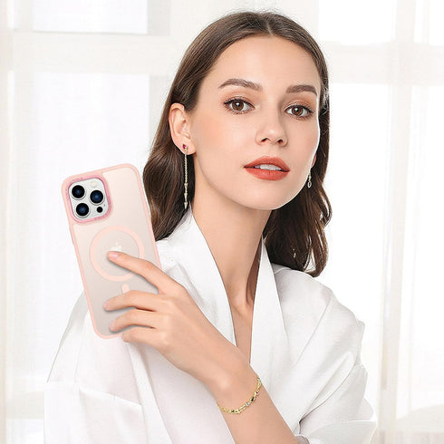 BENTOBEN iPhone 13 Pro Max Case, Pink Translucent Matte, Slim Shockproof, MagSafe Compatible, 6.7" Protective Cover.