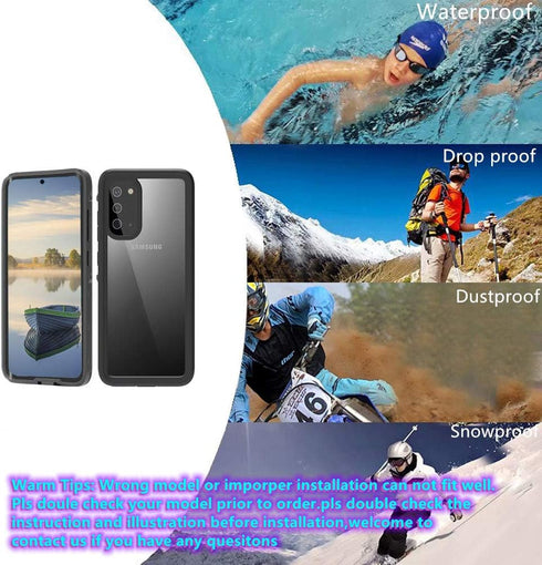 Compatible with S20 Waterproof Case, IP68 Underwater Dirtproof Shockproof, Built-in Screen Protector Full Body