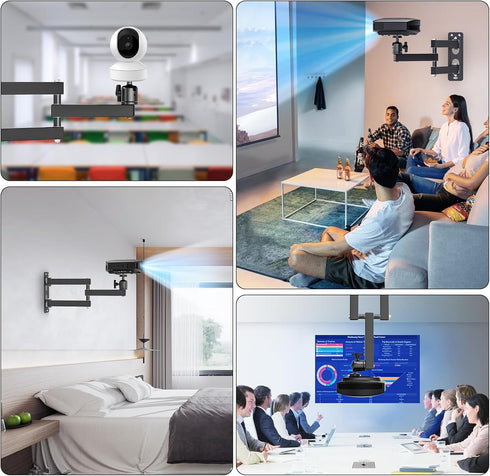 JUBOR 360 1/4" Projector Wall Mount, Rotation Adjustable Projector Webcams Stand with Ball Head, Devices Bracket Holder