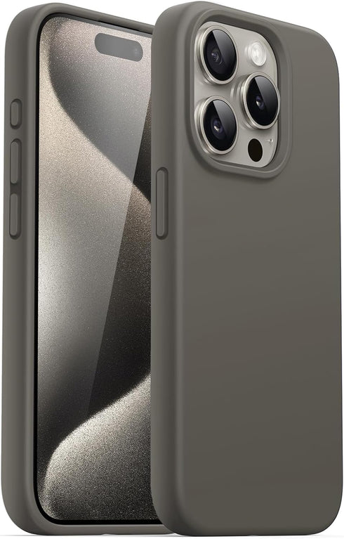 JETech Silicone Case for iPhone 15 Pro 6.1-Inch, Silky-Soft Touch Full-Body Protective Phone Case, Clay