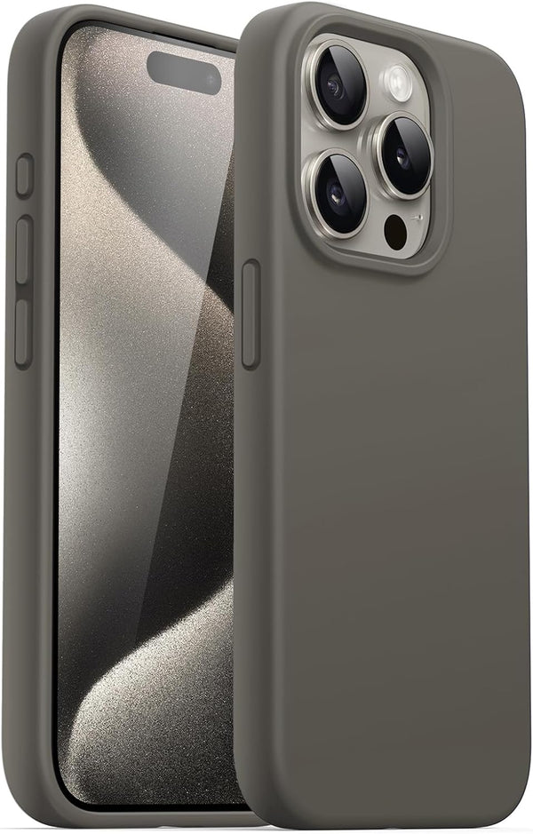 JETech Silicone Case for iPhone 15 Pro 6.1-Inch, Silky-Soft Touch Full-Body Protective Phone Case, Clay
