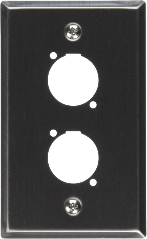 Stainless Steel Wall Plate by Seismic Audio, Dual "D" Size Connectors for Cable Installation