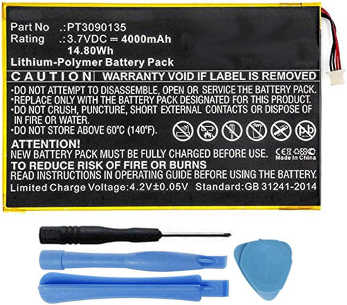 4000mAh Battery Replacement PT3090135 for RCA Galileo Pro 11.5" RCT6513W87, Viking Pro 10 RCT6303W87 Tablet