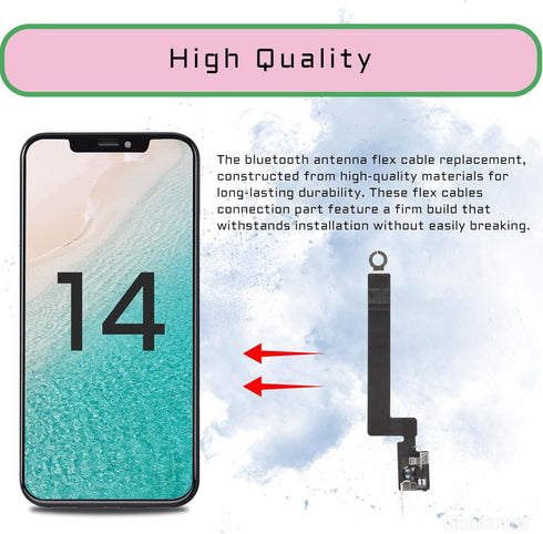 iPhone 14 Bluetooth Antenna Signal Flex Cable Replacement, Wireless Antenna Flex Connection Part with Repair Tool Kit