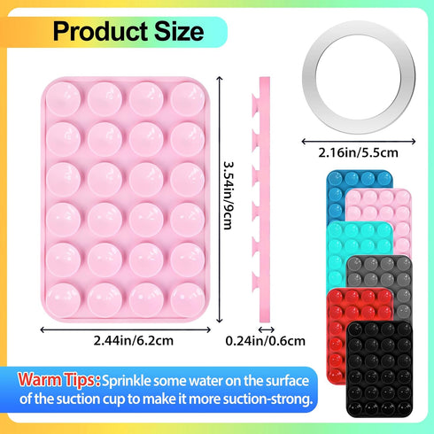 sicitu Magnetic Suction Phone Grip, Silicone Suction Phone Mount, Sticky Phone Grip Compatible with MagSafe Case