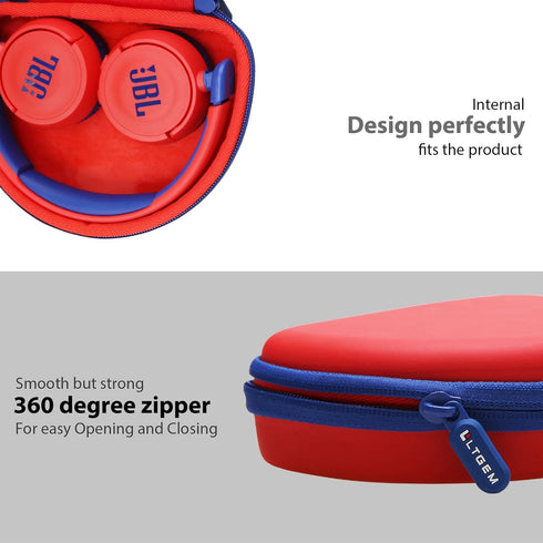LTGEM Hard Case for JBL JR300BT, JR310BT & Sony MDR-ZX110, ZX110NC, ZX310AP Wireless Headphones - Red