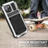 360 Full Body Heavy Duty Protection Case for iPhone 15 Plus, Rugged Aluminum Stan with Built-in Screen Protector, Silver