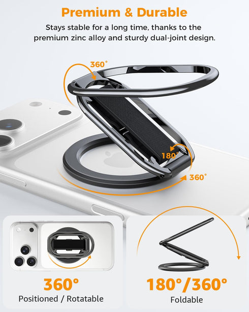 SUPERONE 4-in-1 16/15/14/13/12 for MagSafe Phone Grip for MagSafe Kickstand Compatible with Mag Safe Finger Loop, Phone