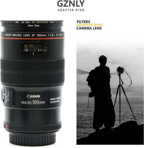 43mm to 62mm Step-up Adapter Rings Filter Adapter - Black Metal Step Down Filter Ring Compatible with All Brands