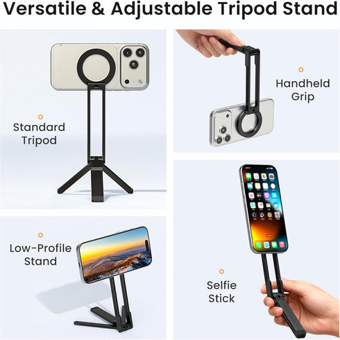 Itramax 17 16 15 14 13 12 11& Magnetic Phone Tripod Stand,Foldable Pocket Cell Phone Mount,Adjustable Travel Gym Selfie