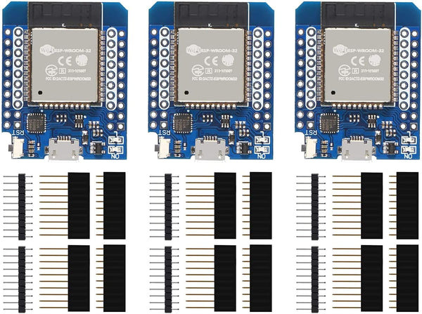 HiLetgo 3pcs ESP32 Mini ESP-WROOM-32 Development Board, WLAN WiFi Bluetooth IoT Development Board