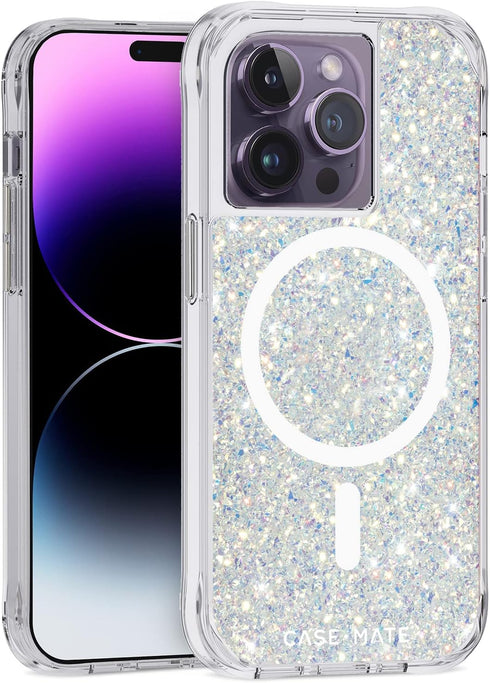 Case-Mate iPhone 14 Pro Case - Twinkle Stardust, 10FT Drop Protection, Compatible with MagSafe, Anti-Scratch, Slim Fit
