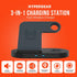 HyperGear 3 in 1 Wireless Charging Station - 10W Fast Wireless Charger Stand, Pad & Watch Mount for iPhone, Android,