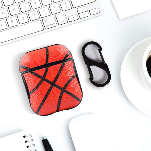 Cute Funny Hard Designer Protective Case for Boys Kids with Keychain for Charging Case 2&1, Basketball