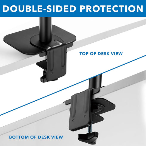 Grommet Setups Mount-It! Monitor Mount Reinforcement Plate, Steel Desk Protector for Glass and Thin Tabletops