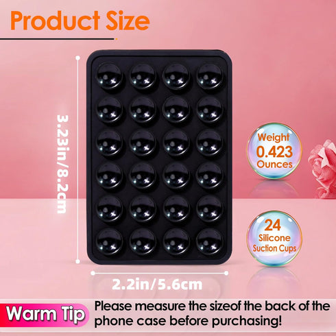 Suction Phone Case Mount, 2Pcs Silicone Grip Compatible with iPhone and Android Cases, Anti-Slip