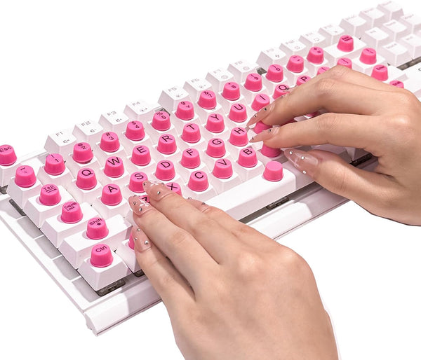 64 Pcs Keyboard for Long Nails with Letters, Self-Adhesive Keyboard Stickers for