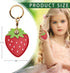 Leather Keychain Case Holder - Compatible with Apple AirTag, Anti-Scratch Protective Cover (Two Strawberry)