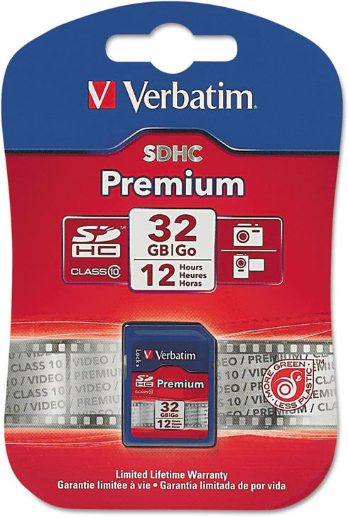 Verbatim 32GB Premium SDHC Memory Card, UHS-I Class 10, Blue