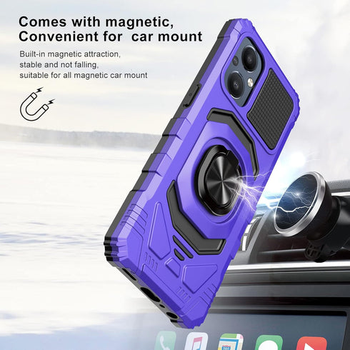 Ailiber Purple OnePlus Nord N20 5G Case, Heavy Duty Shockproof Protective Cover with Screen Protector and Ring