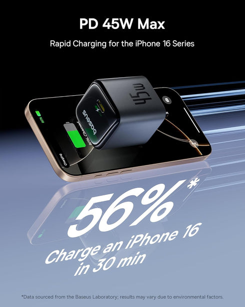Baseus 45W 2 Pack 17/16/15 S24 USB C Charger Block, PPS Fast Charger Type C with USB-C Cable for iPhone Series, iPad