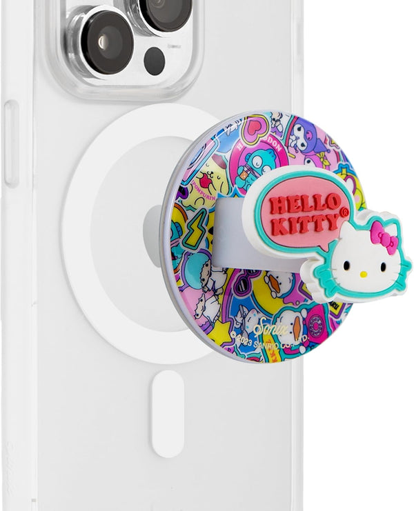 Sonix Magnetic Phone Grip, Removable Silicone Ring Loop Holder - Compatible with MagSafe | Hello Kitty Stickers