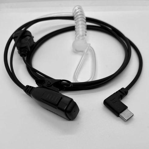 PTT Earpiece USB C, Earbuds with PTT Button and Mic for Teams, Zello, Walkie Talkie Apps on Android Smartphones