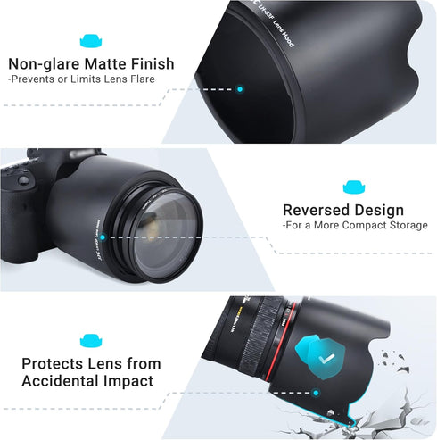 Camera Lens Hood Shade for Canon EF 24-70mm f/2.8L USM, Replaces Canon EW-83F, Compatible with 77mm