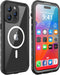 iPhone 14 Pro Max Waterproof Case, Full Body Shockproof Dust Proof Cover with Built-in Screen Protector (Black, 6.7