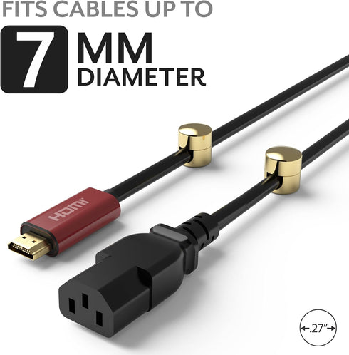 Gold Cable Anchors for Desk Organization | Premium Aluminum Cord Organizers | Charger & Cable Management Clips (3 Pack)