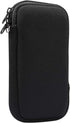 Neoprene Small Cell Phone Sleeve, Zip Wallet Pouch with Neck Strap for iPhone 16, 15, 14 Pro, 13, 12 Pro, 11 Pro (Black)