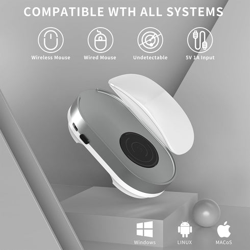 Mouse Jiggler, Undetectable Mouse Mover Device with USB Cable and USB C Adapter, Keep PC Screen Active