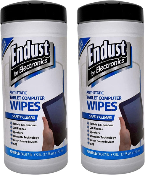 Endust For Electronics Anti-Static Screen & Surface Cleaning Wipes, 140 Wipes (Pack of 2) for Electronics